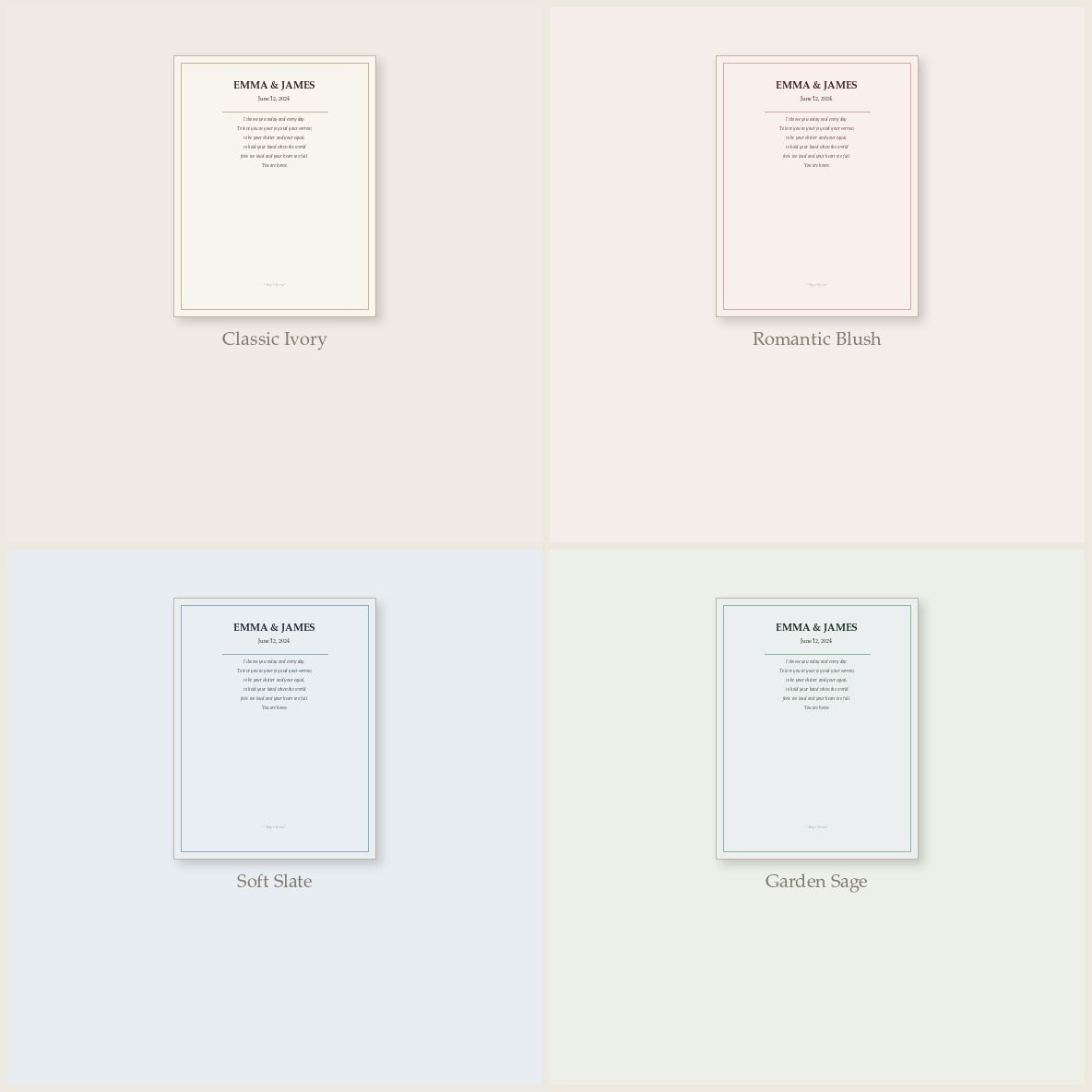 Custom Wedding Vow Canvas. Typeset, Printed, Delivered to Your Door